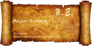 Major Erhard névjegykártya
